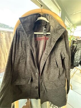 Kane and Unke Men’s Dark Gray Hooded Coat Jacket